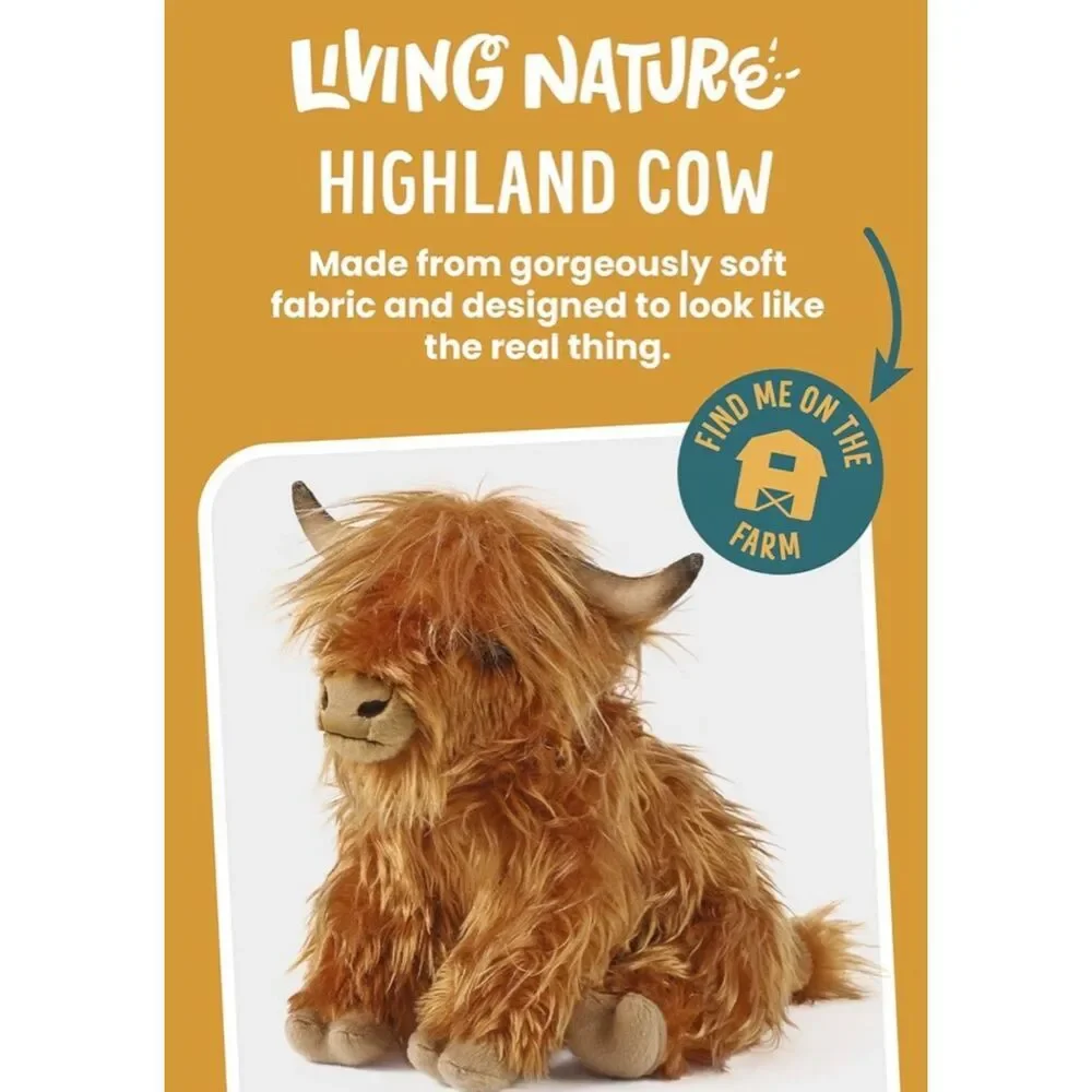 NEW Living Nature Highland Cow Stuffed Animal 10